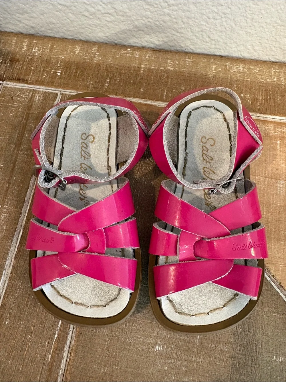 Salt Water Sandals by Hoy bright hot